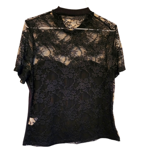 🔖Final Sale | Black Lace Top with high neck - Picture 4 of 8